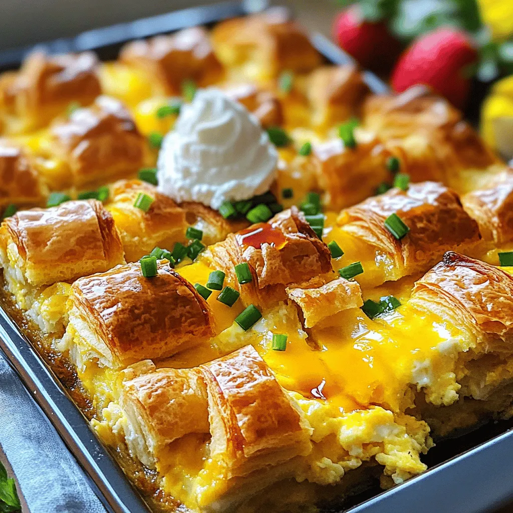 Overnight Croissant Breakfast Casserole Delight
