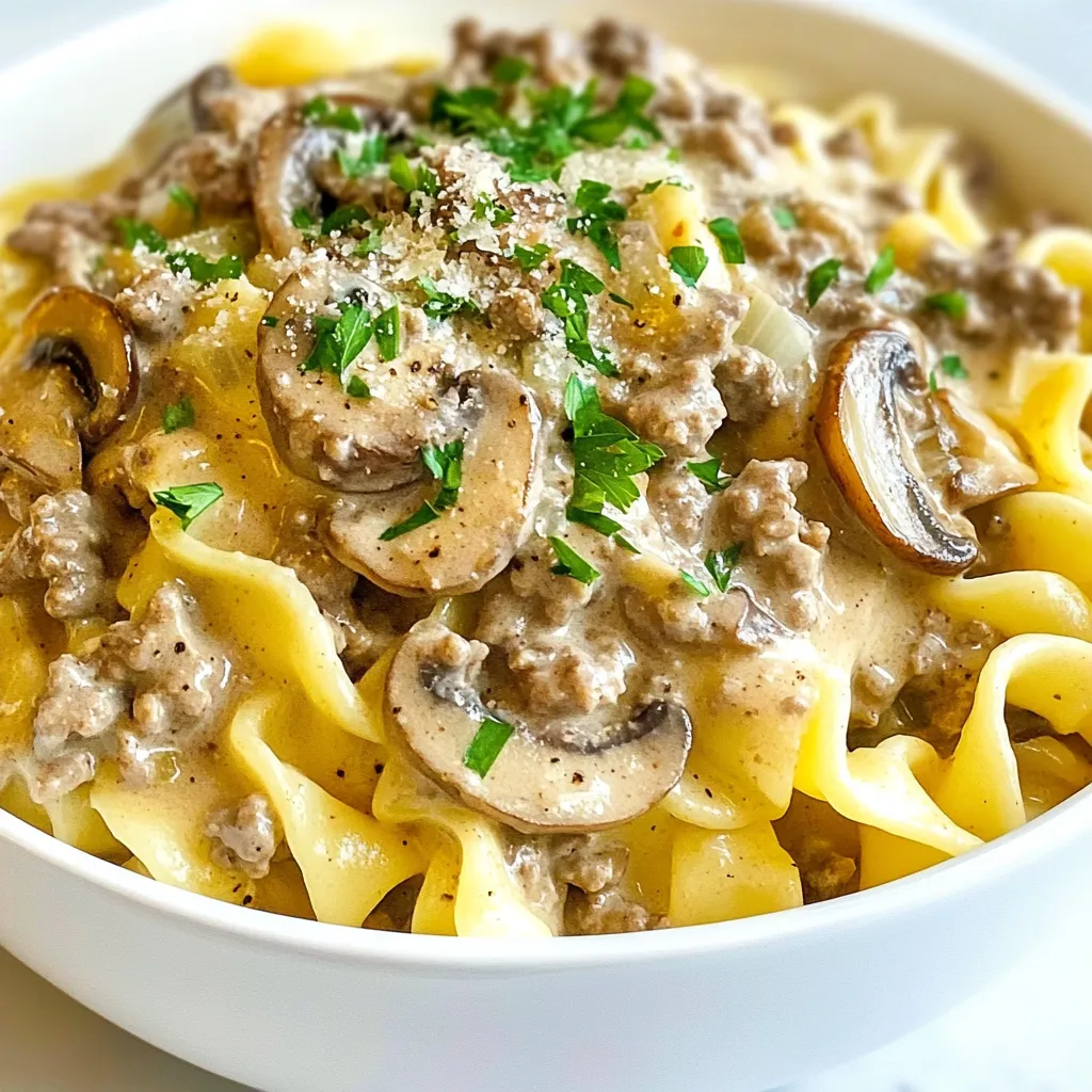 Creamy Ground Beef Stroganoff Easy Dinner Recipe