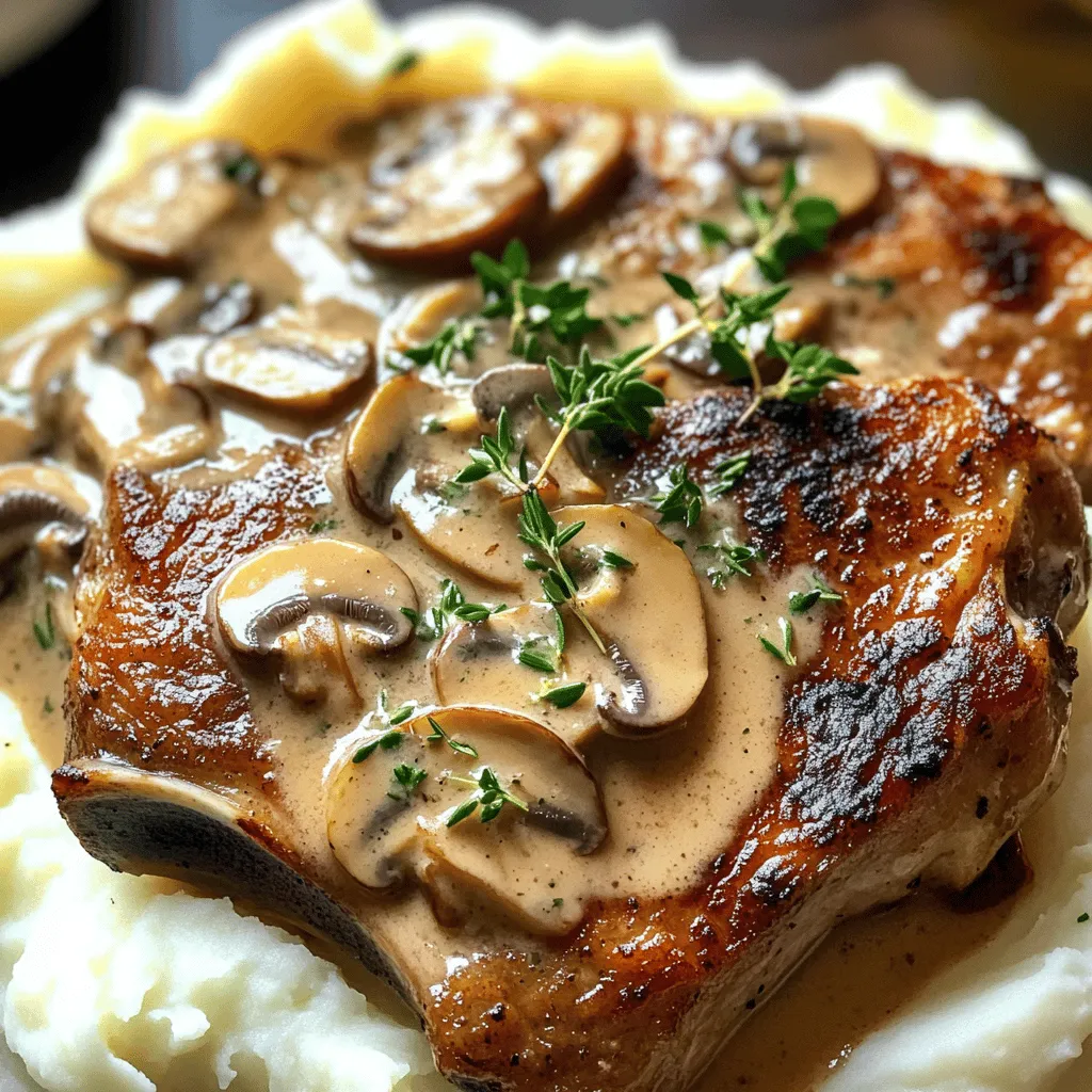 Garlic Pork Chops in Creamy Mushroom Sauce Delight