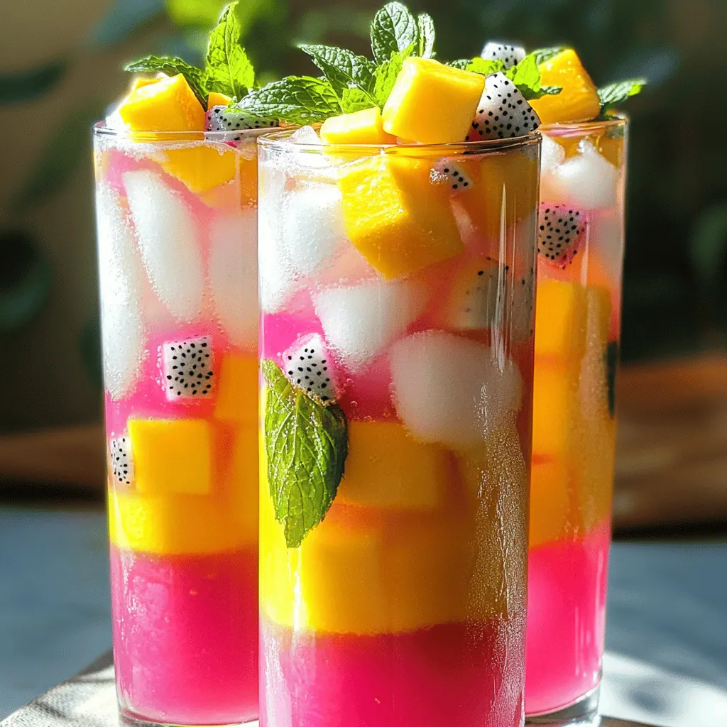 Mango Dragon Fruit Lemonade Refreshing Summer Drink
