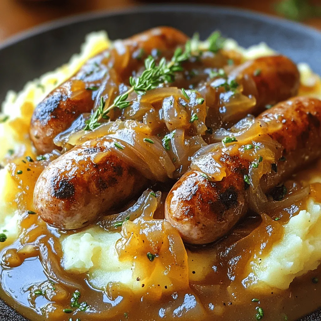 - 4 quality pork sausages (or plant-based sausages for a vegetarian option) - 4 large potatoes, peeled and quartered - 1/2 cup whole milk - 2 tablespoons unsalted butter