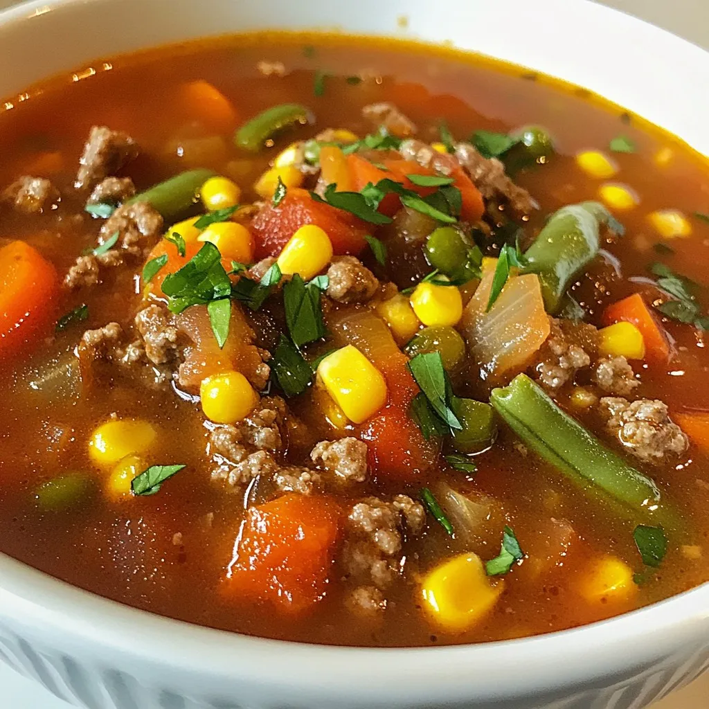 Busy Day Hamburger Soup Quick and Flavorful Meal