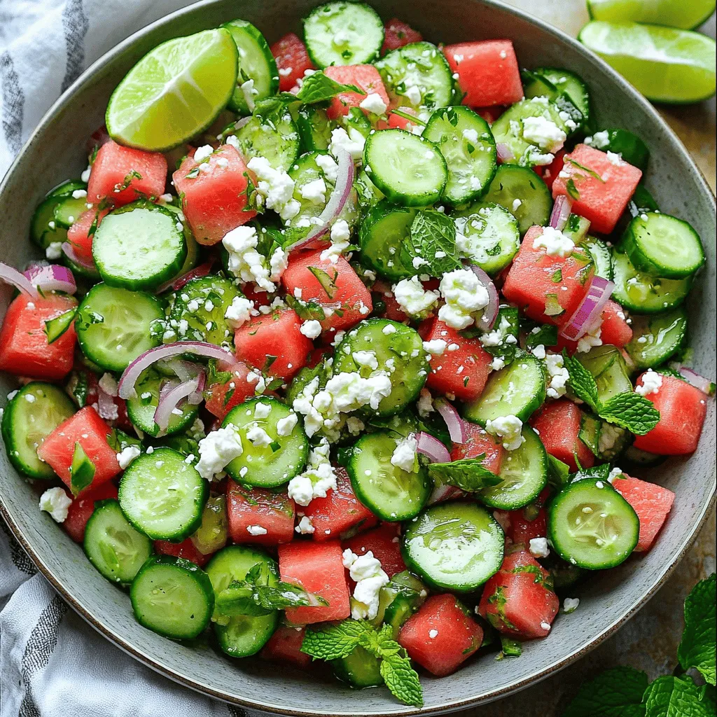 Cucumber Watermelon Feta Salad Fresh and Flavorful Treat