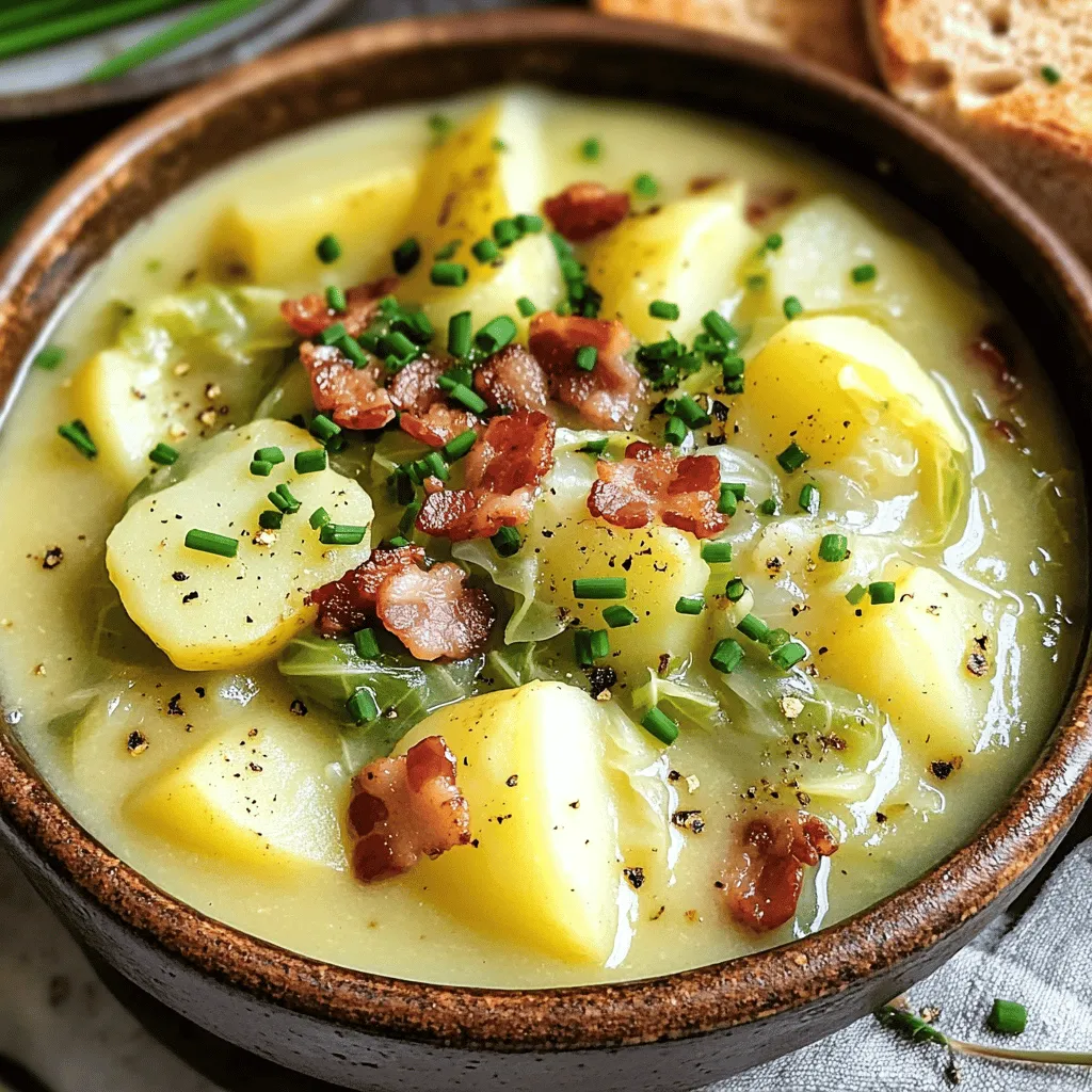 You need simple, fresh ingredients for Irish Bacon, Cabbage, and Potato Soup. Each ingredient adds its own charm to the dish.