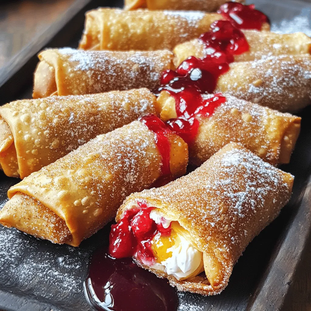 Cherry Cheesecake Egg Rolls Tasty Dessert Delight