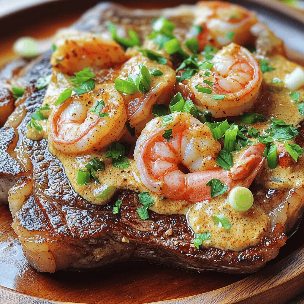 Steak with Creamy Cajun Shrimp Sauce Irresistible Dish