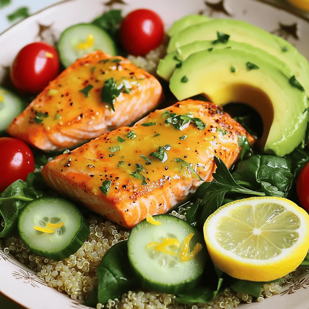 To make the Epic Garlic-Lemon Salmon Power Bowl, you need fresh and simple ingredients. The key to this dish is balance and flavor.