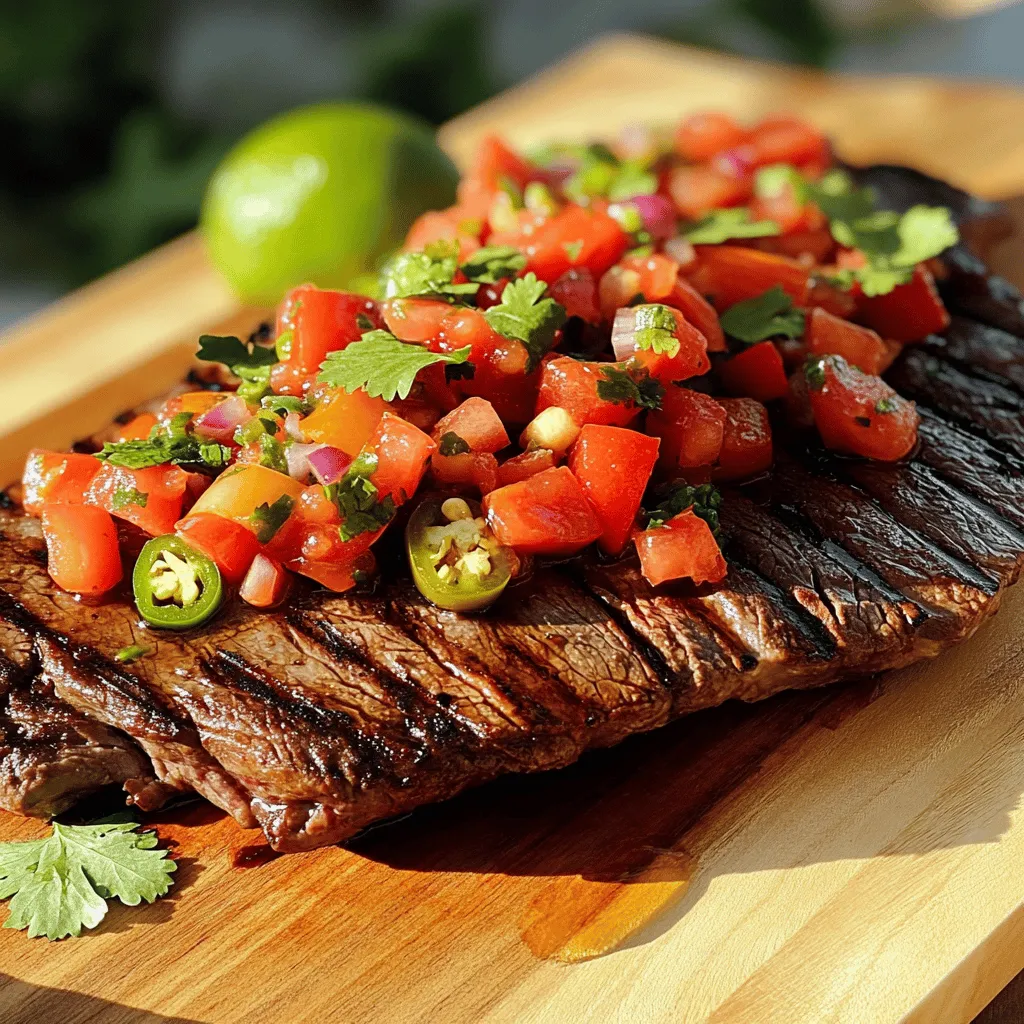 Grilled Flank Steak with Tomato Pepper Salsa Delight