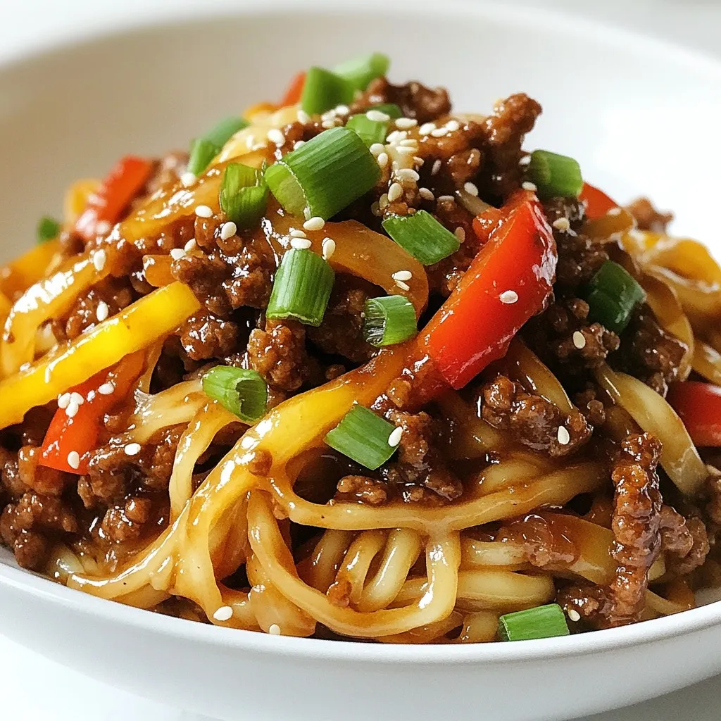 Mongolian Ground Beef Noodles Quick and Flavorful Meal