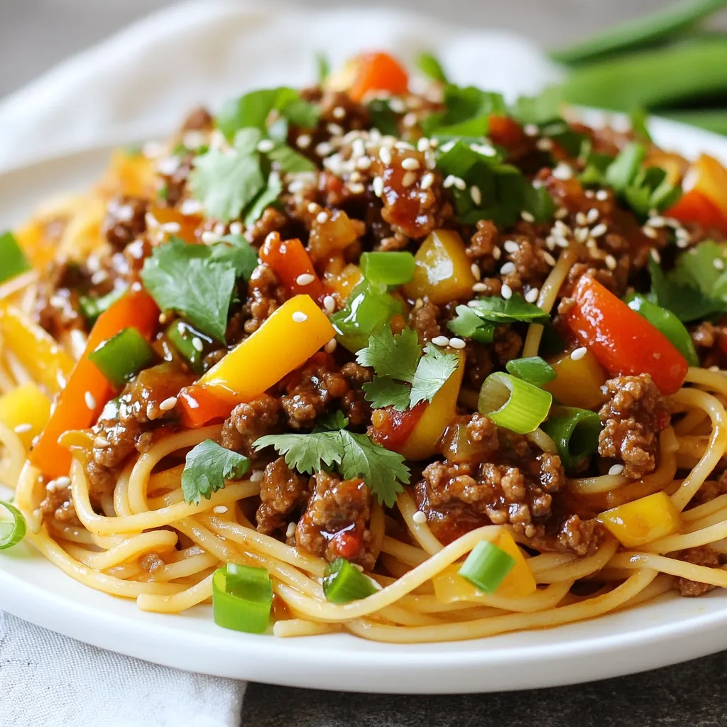 Asian Style Ground Beef Spaghetti Flavorful and Simple