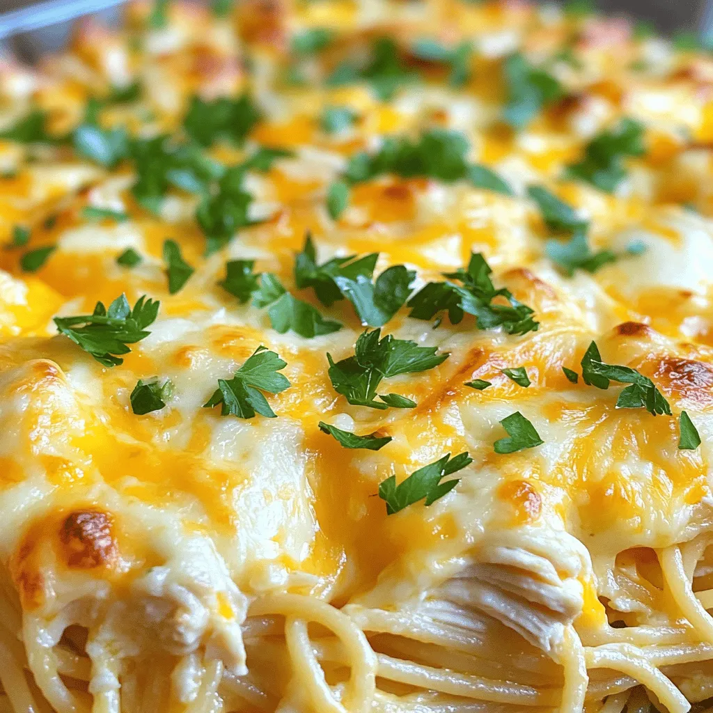 Cheesy Chicken Spaghetti Delight: A Comforting Indulgence