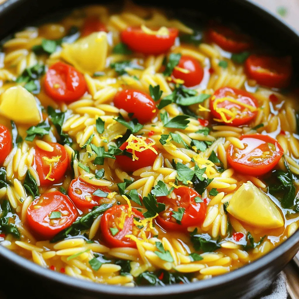 One-Pot Lemon Garlic Orzo Flavorful and Easy Meal