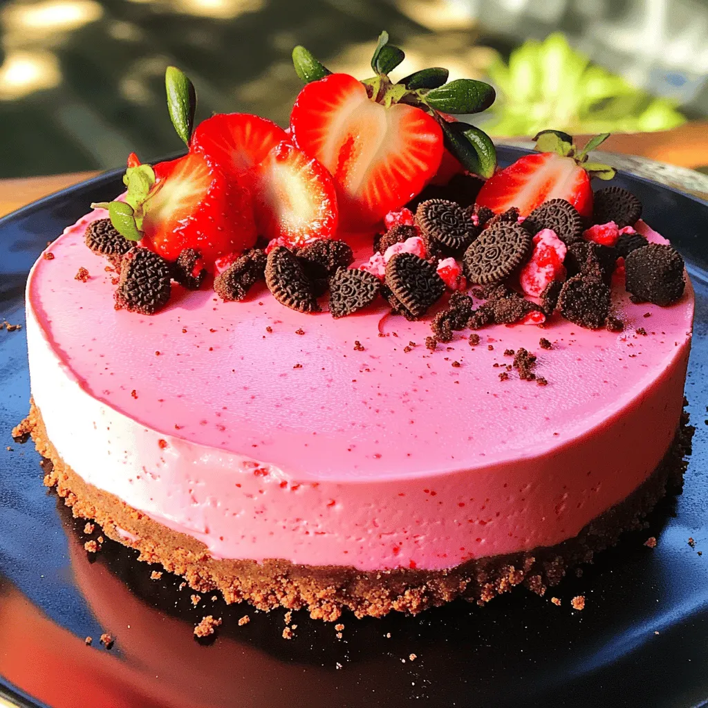Pink Oreo No-Bake Cheesecake Easy and Creamy Delight