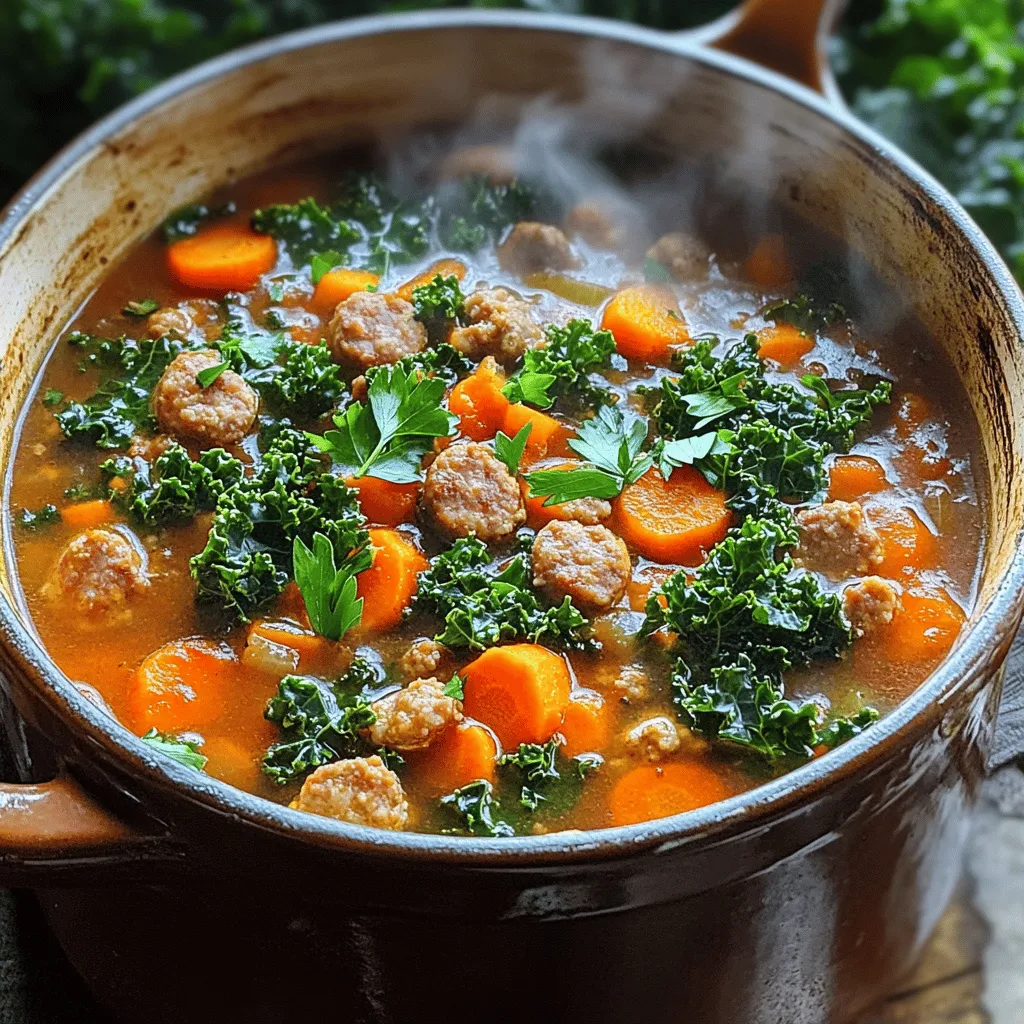 Sausage soup is a warm and tasty dish packed with flavor. To make a great soup, you need some key sausage soup ingredients. The main star is, of course, the sausage. I love using Italian sausage, as it gives the soup a rich taste. You can choose mild or spicy sausage based on your heat preference.