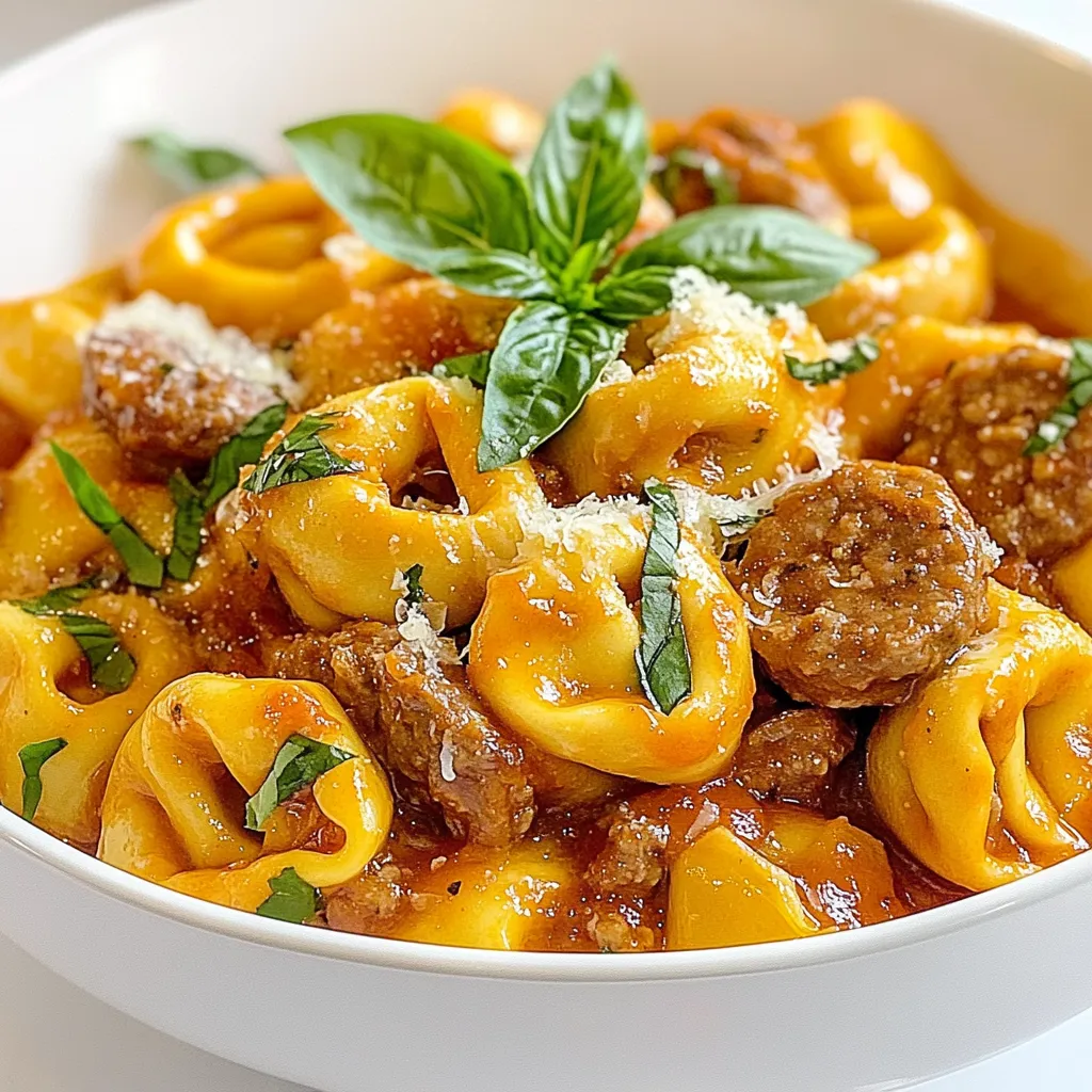 Slow Cooker Cheese Tortellini and Sausage Delight