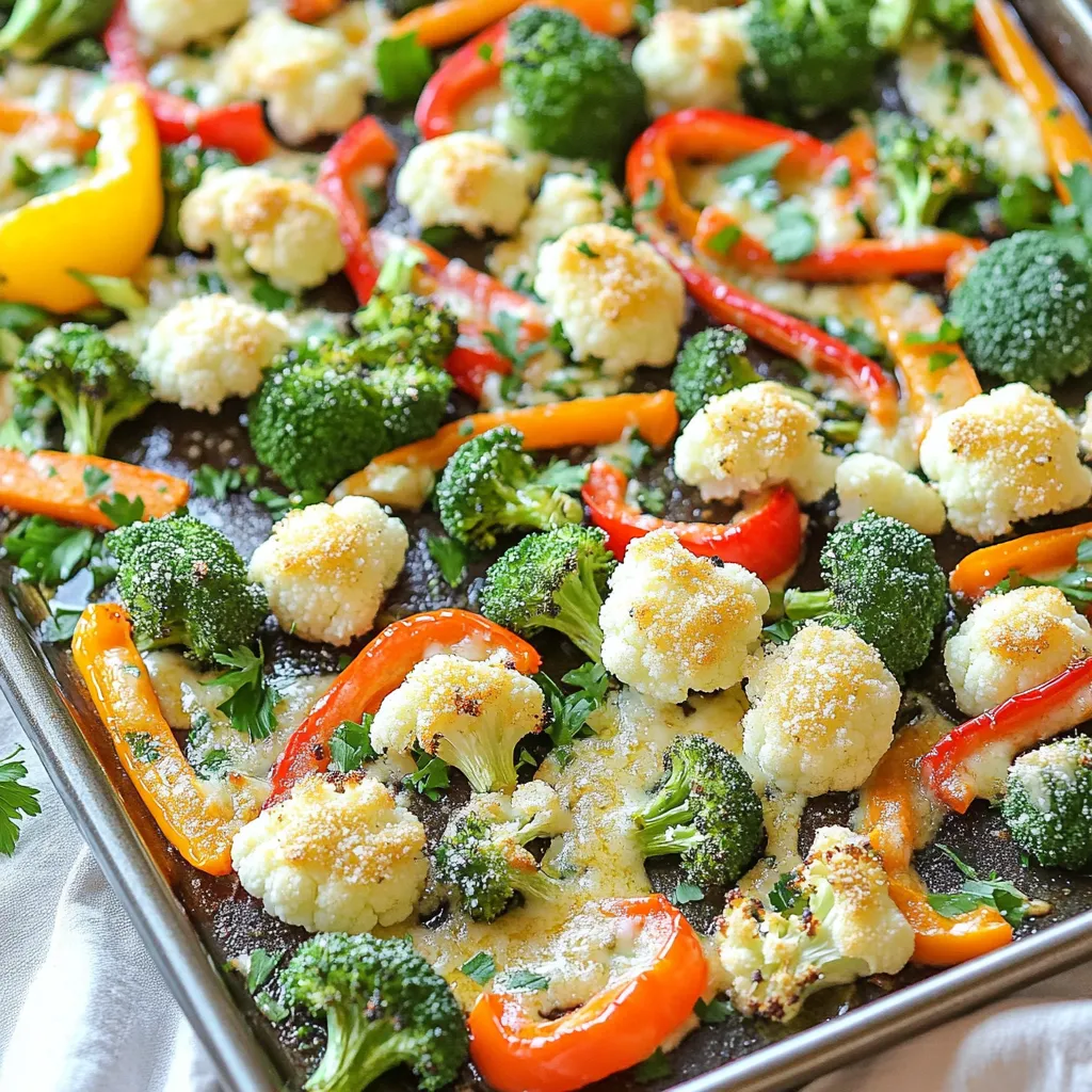 Roasted Garlic Parmesan Veggies Sheet Pan Delight