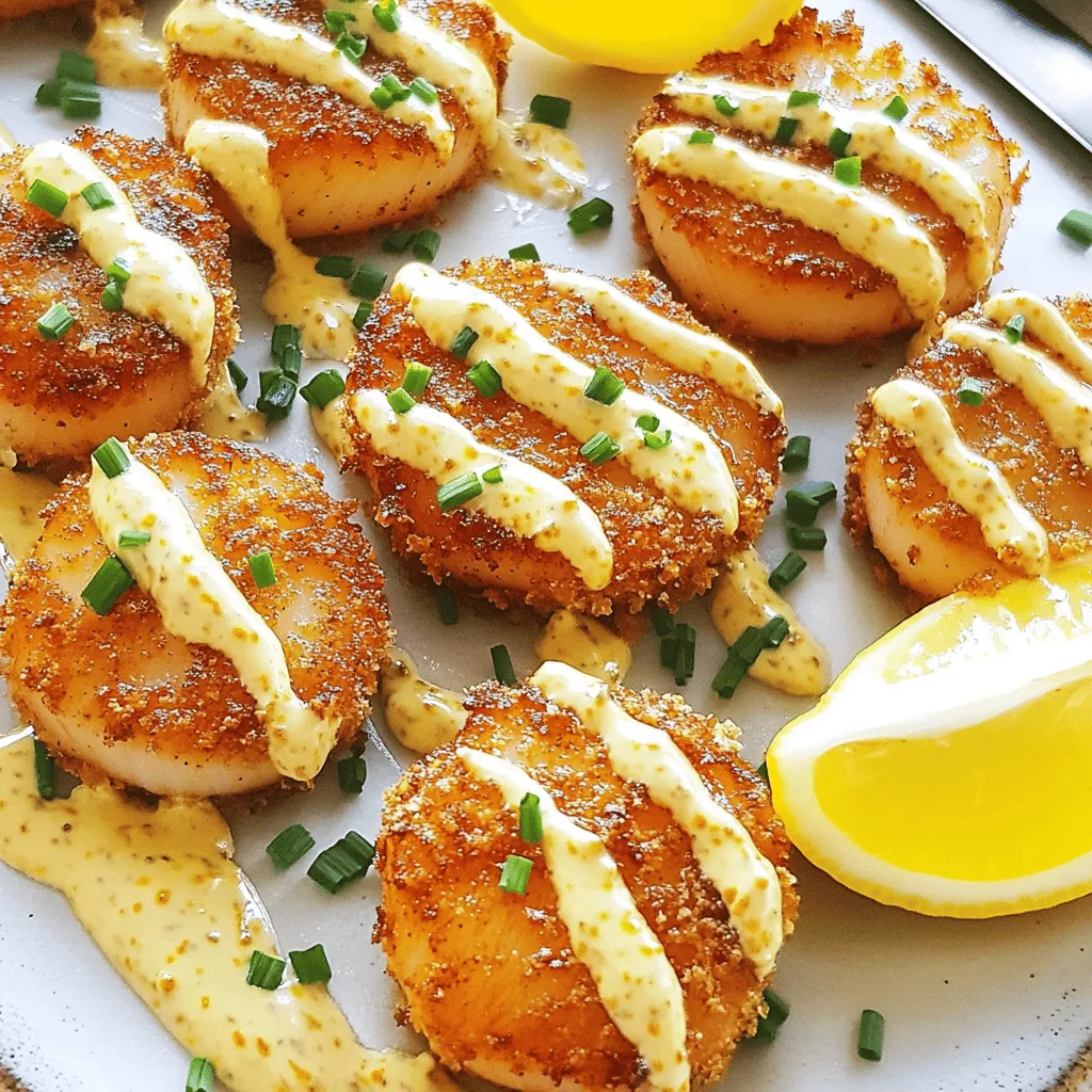 Cajun Seared Scallops with Spicy Mustard Cream Dish