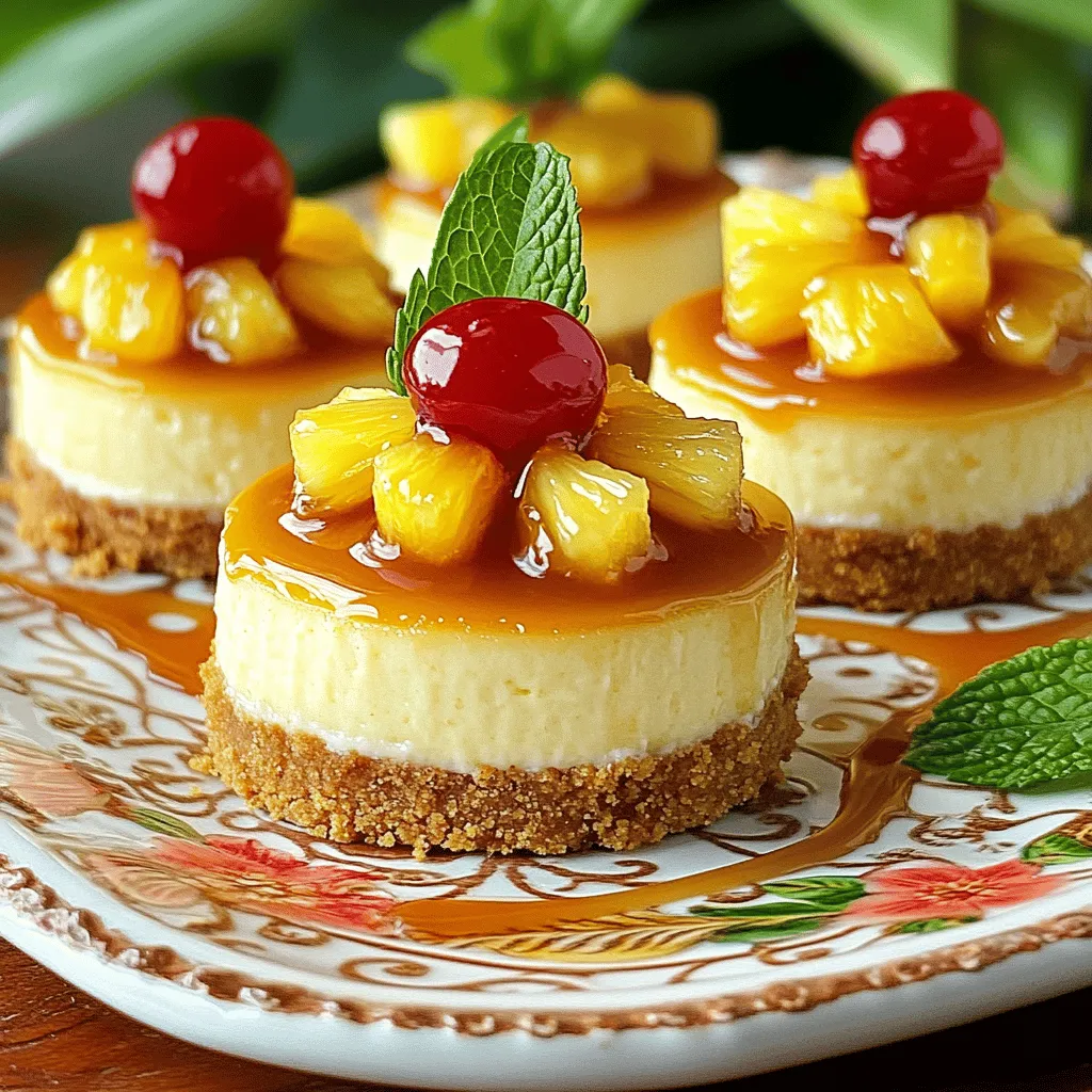 Individual Mini Pineapple Upside-Down Cheesecakes Delight