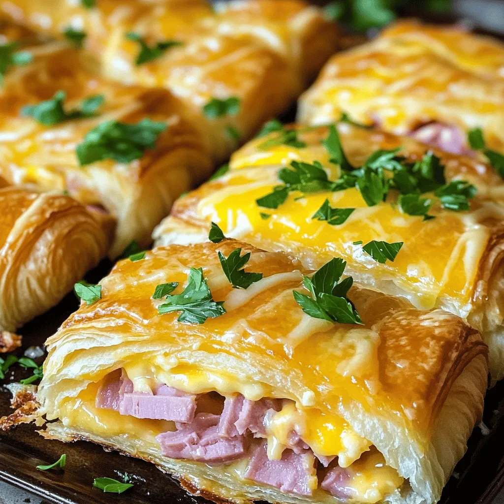 Flaky Ham and Cheese Croissant Casserole Delight