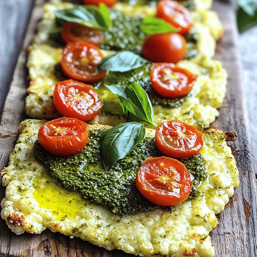Cauliflower Crust Pesto Flatbreads Flavorful Delight