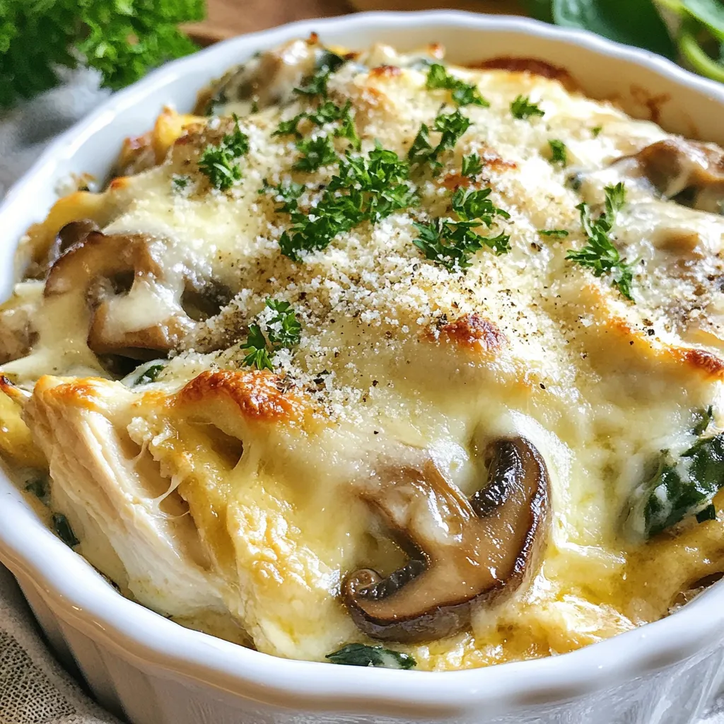 Keto Garlic Mushroom Chicken Casserole Healthy Dish