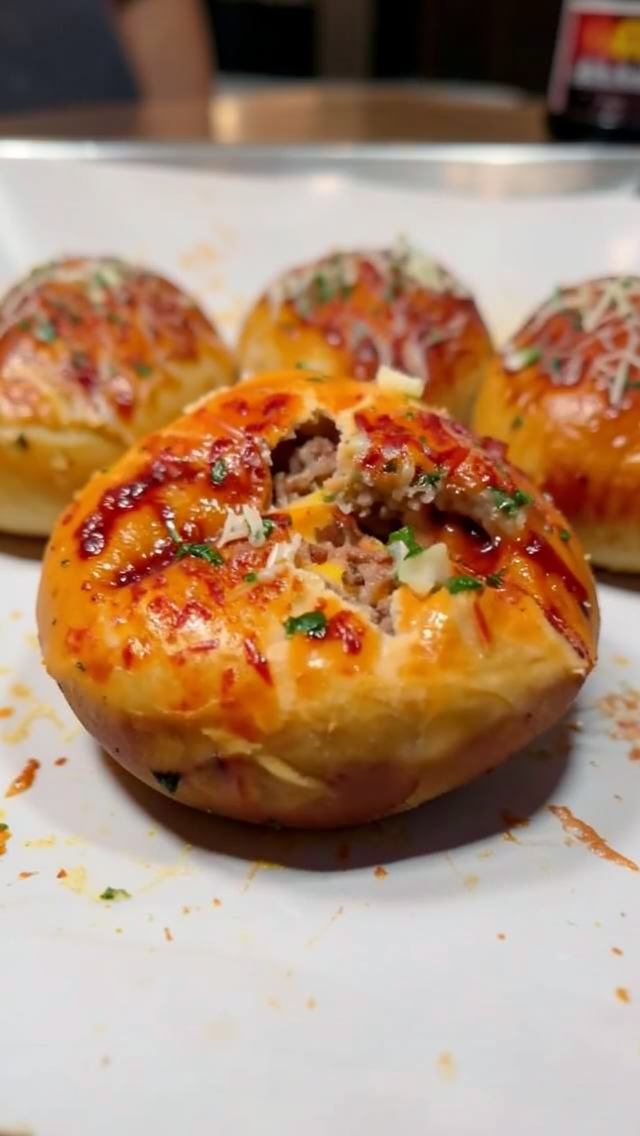 Easy Garlic Parmesan Cheeseburger Bombs Recipe