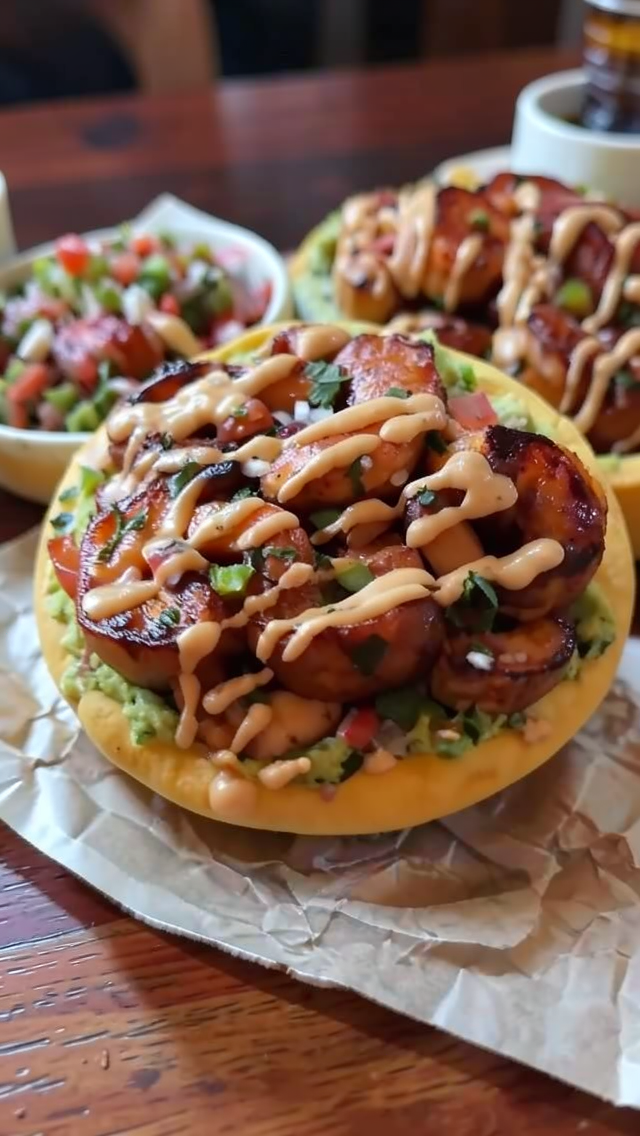 Easy Honey Chipotle Shrimp Tostadas With Guacamole