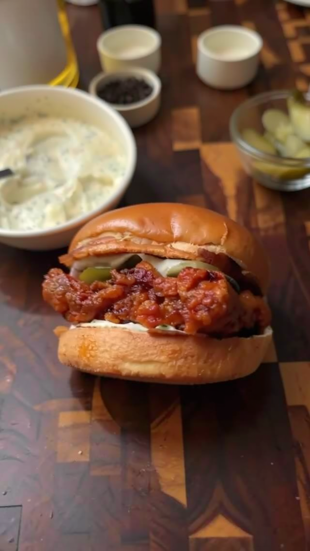 Easy Hot Honey Crispy Chicken Burger Recipe - Sweet & Spicy