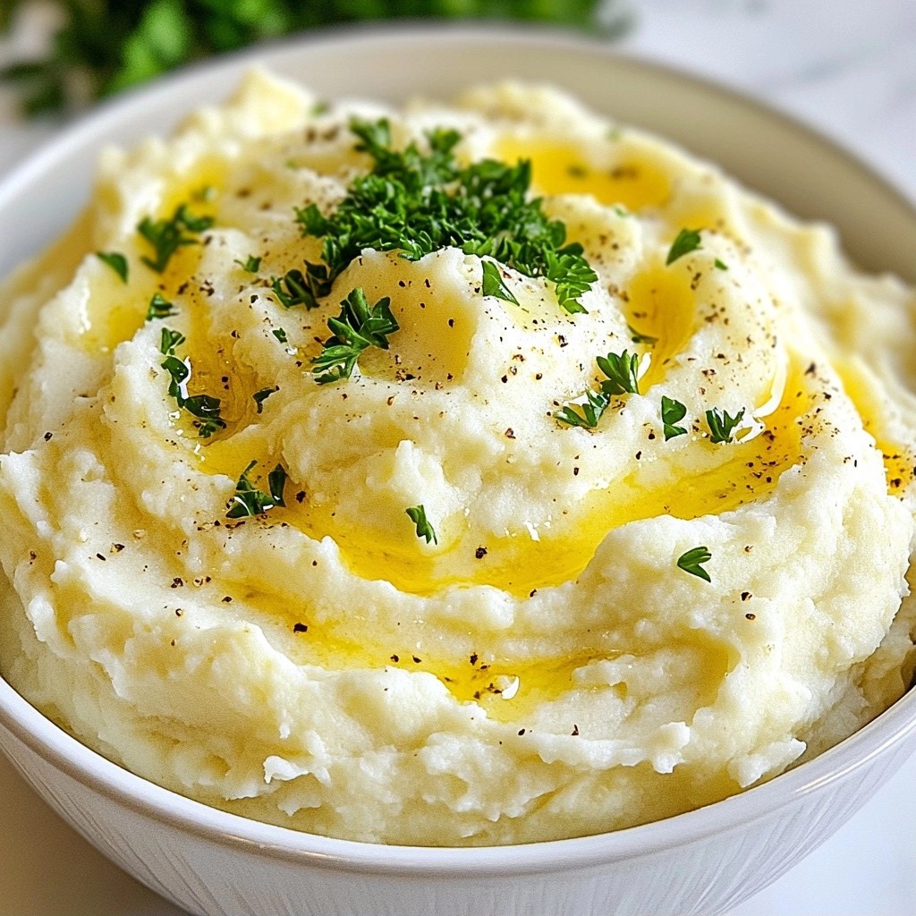 Crockpot Herb Garlic Mashed Cauliflower Delight
