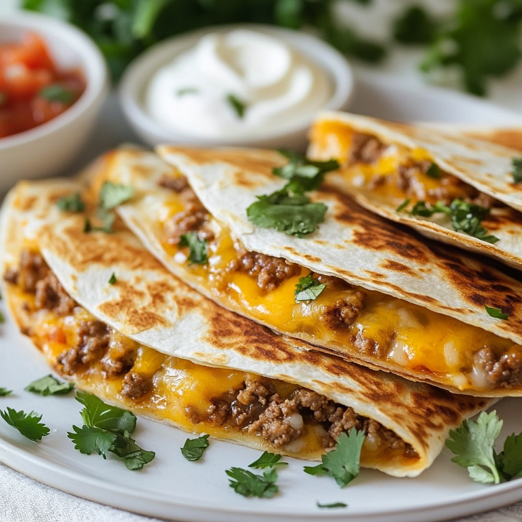 Cheesy Ground Beef Quesadillas Quick and Tasty Meal