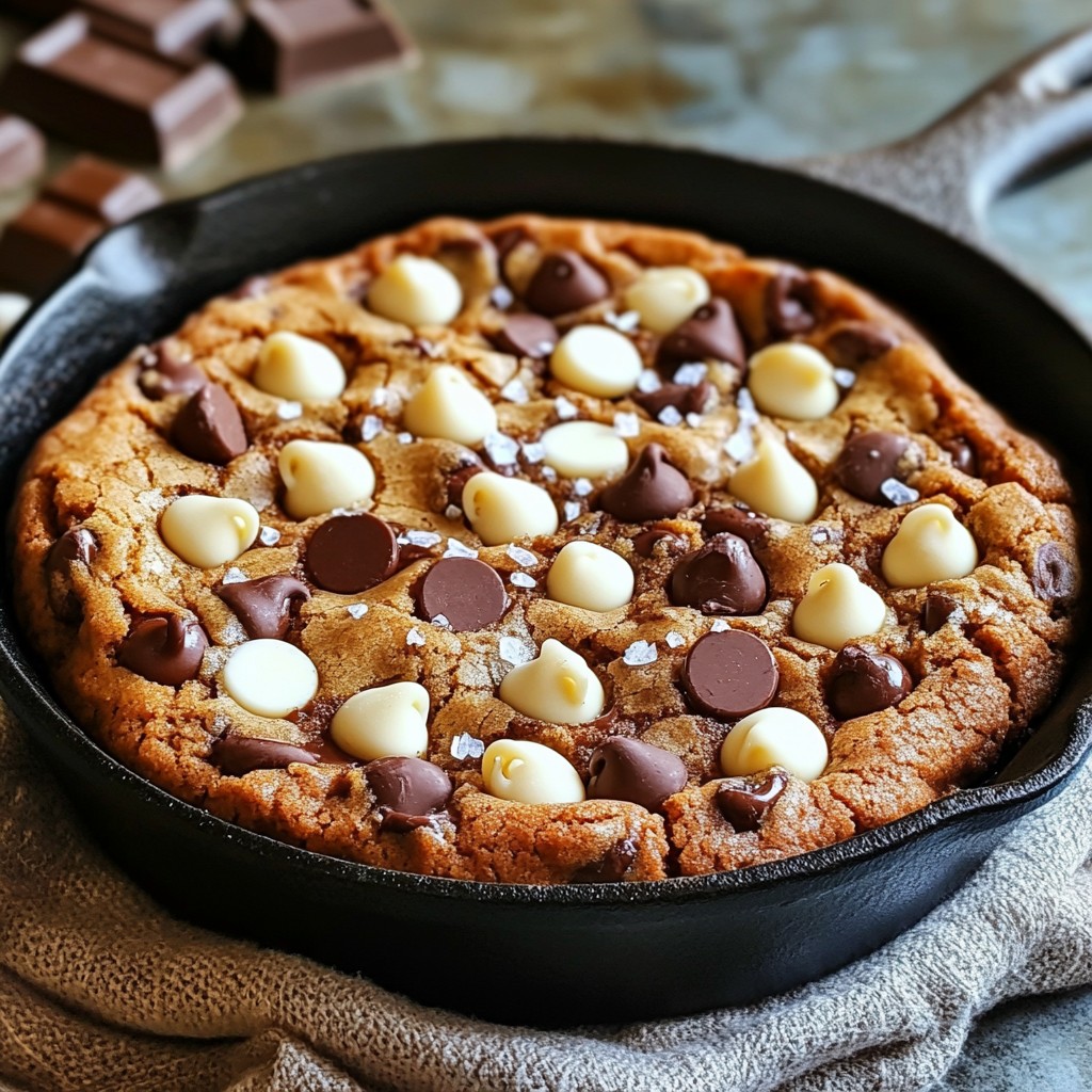 Triple Chocolate Chip Skillet Cookie Delightful Treat