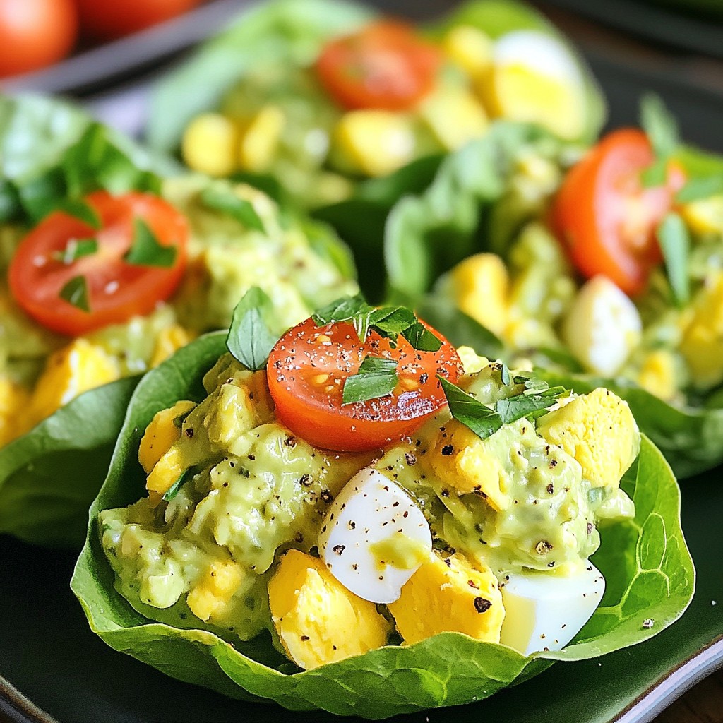 Avocado Egg Salad Lettuce Wraps Quick and Easy Meal
