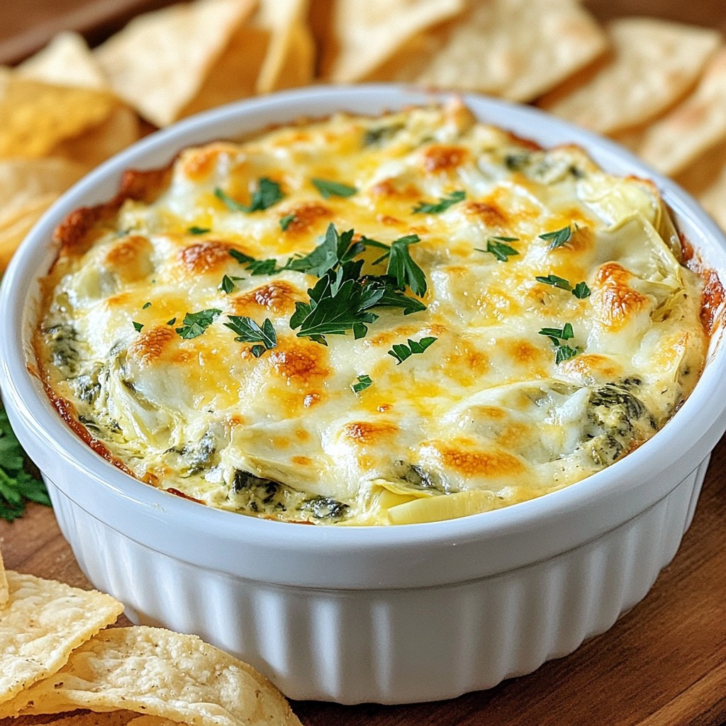 Cheesy Crockpot Spinach Artichoke Dip Delight
