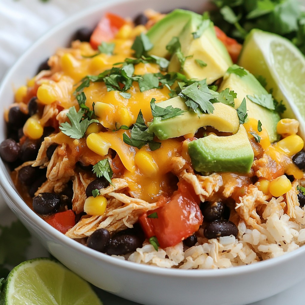 Easy Slow Cooker Chicken Burrito Bowls Simple Recipe