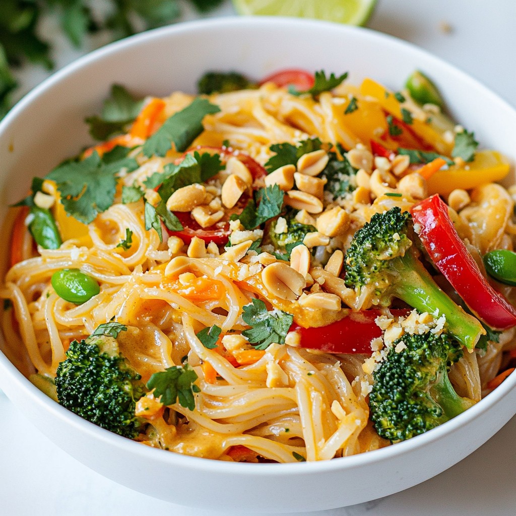 Vegan Thai Peanut Noodles Quick and Easy Recipe