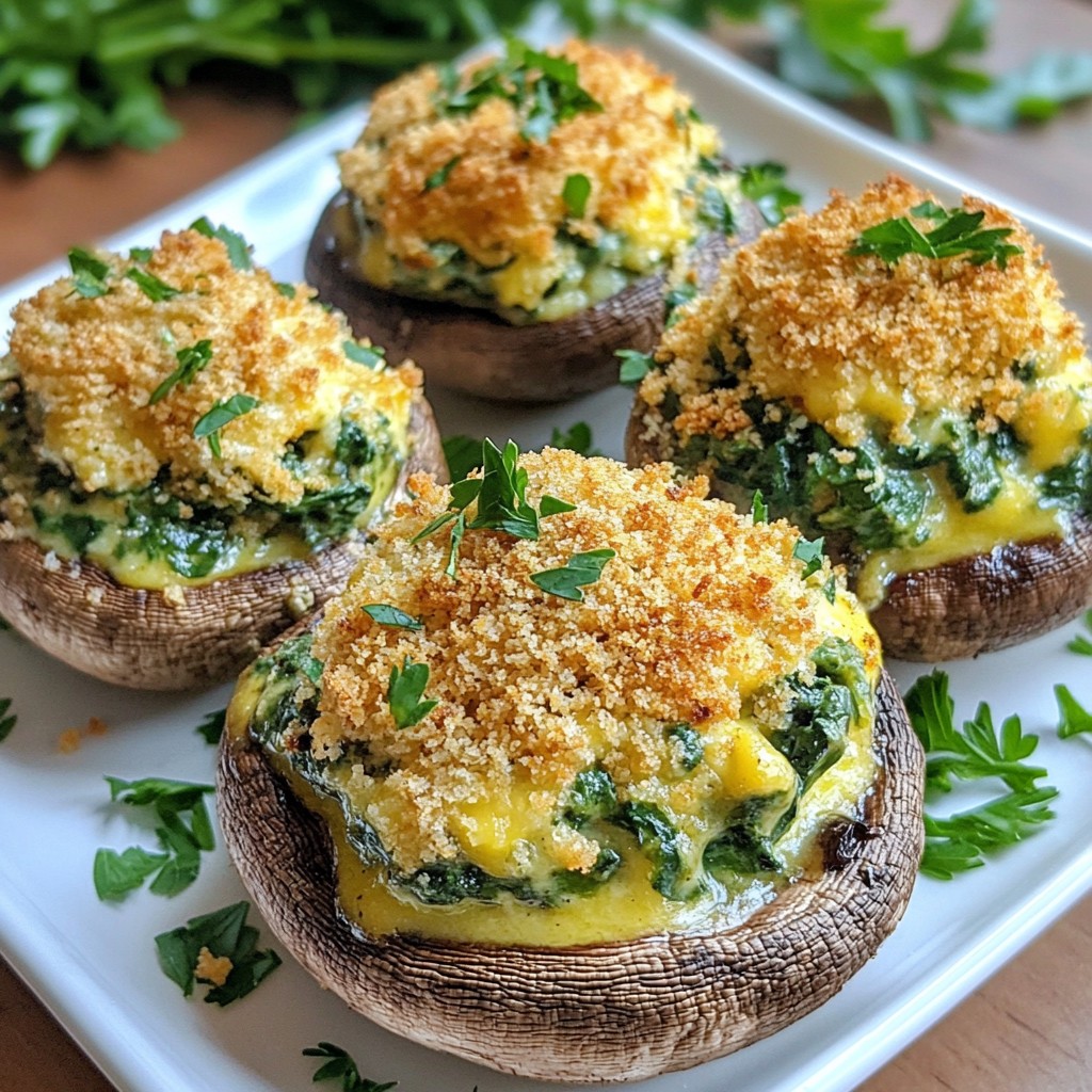 Creamy Spinach Stuffed Mushrooms Delicious and Easy