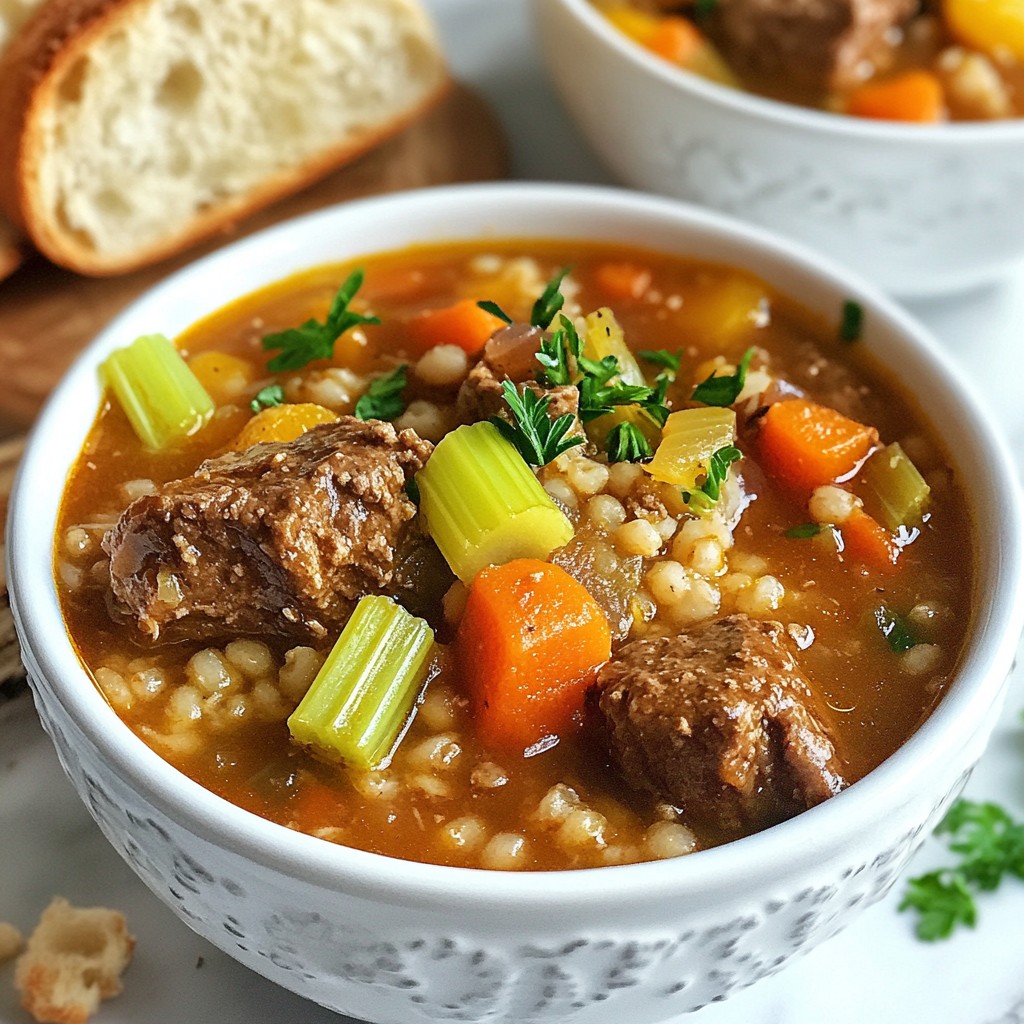 Savory Slow Cooker Beef and Barley Stew Delight