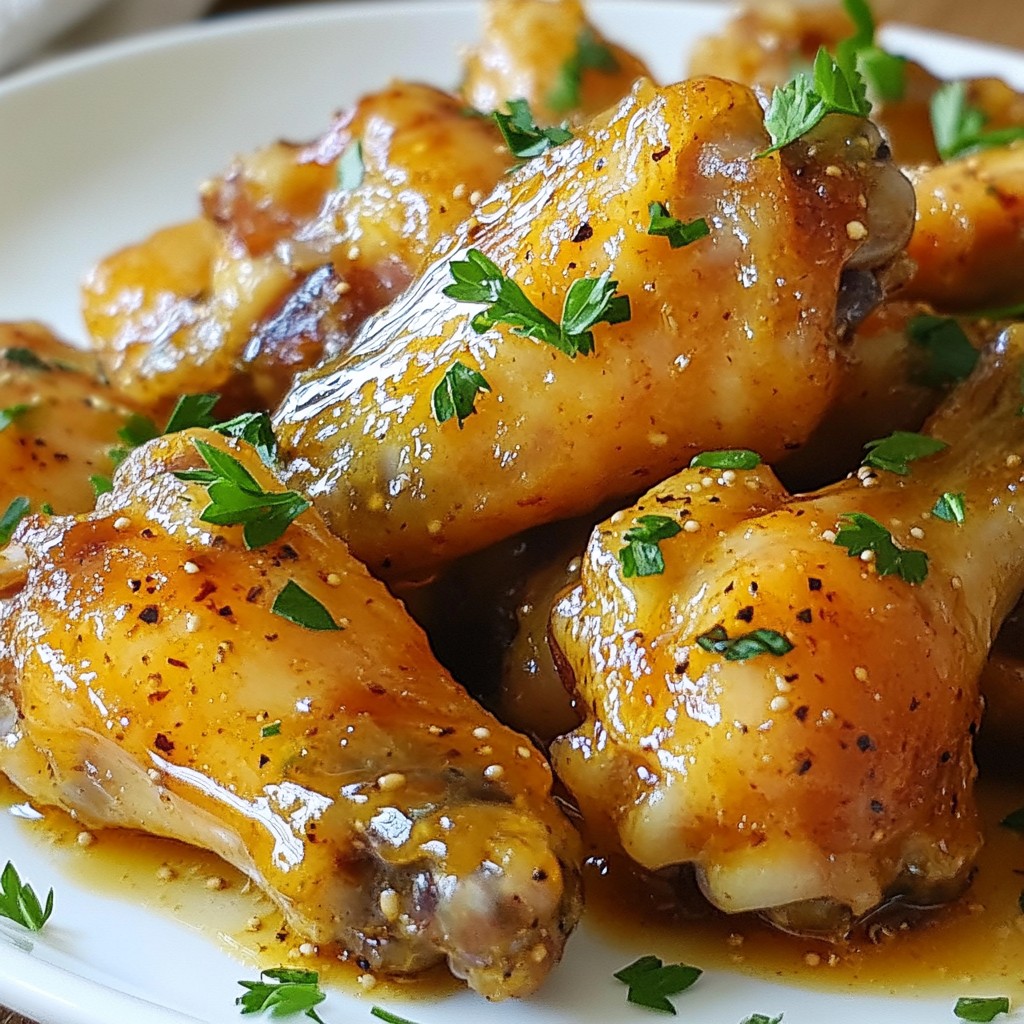 Slow Cooker Honey Mustard Chicken Wings Delight