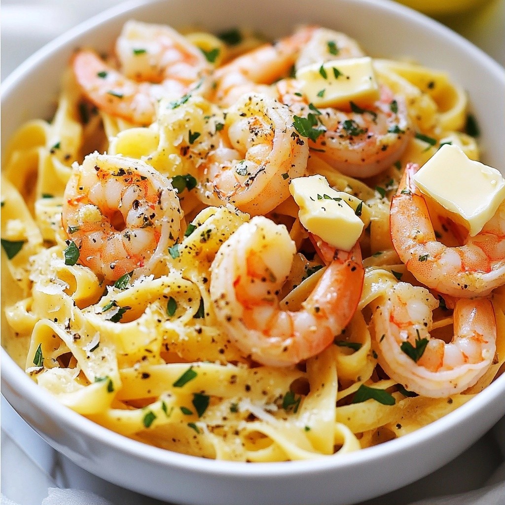 Flavorful Crockpot Herb Butter Shrimp Pasta Recipe