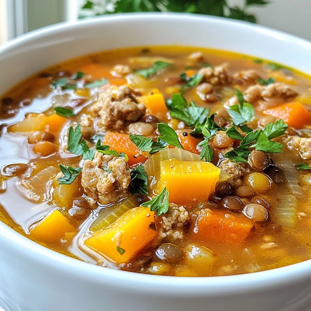 Hearty Slow Cooker Turkey Bacon Lentil Soup Delight