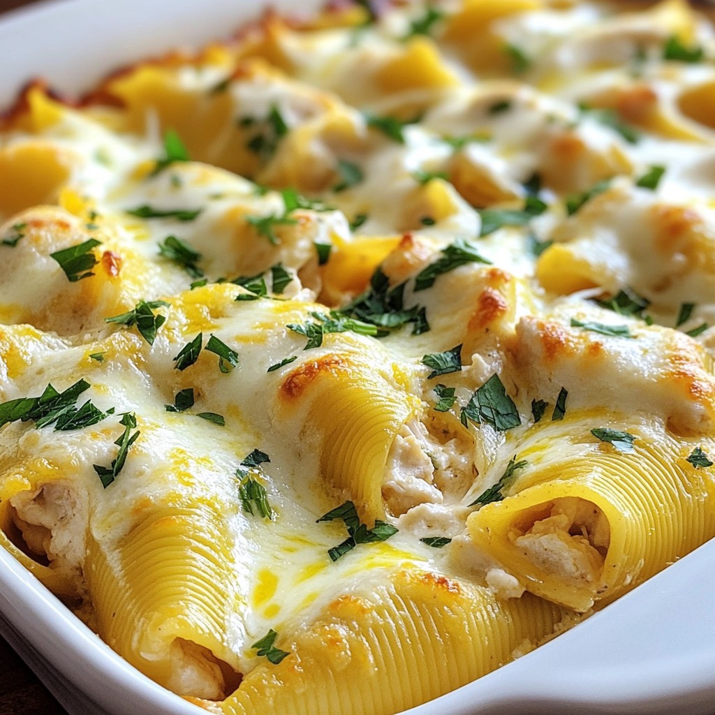 Chicken Alfredo Stuffed Shells Quick and Easy Recipe