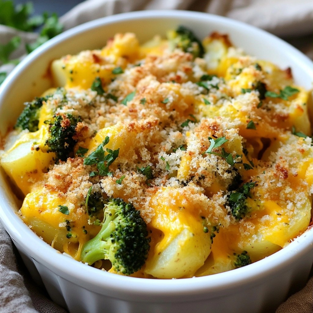 Crockpot Cheesy Potato and Broccoli Bake Delight