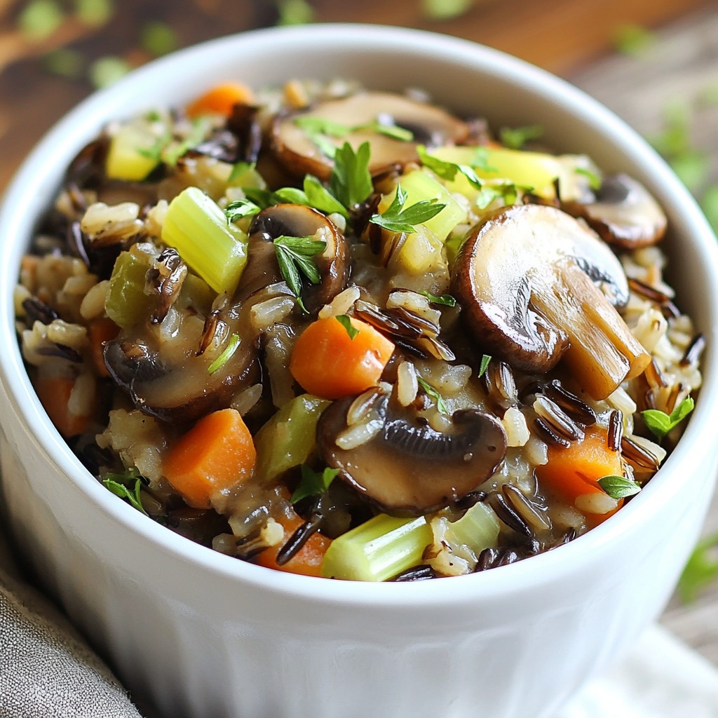 Slow Cooker Mushroom and Wild Rice Pilaf Delight