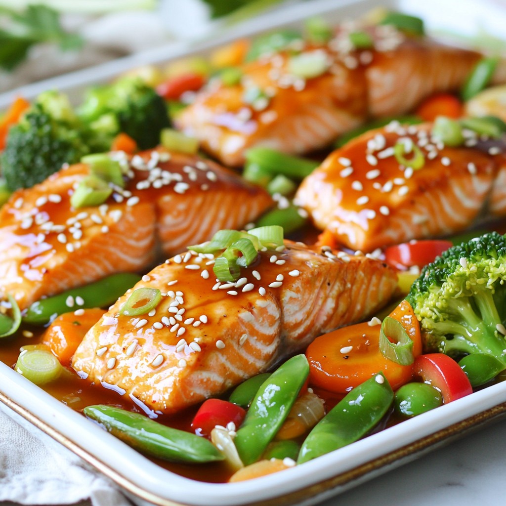 Sheet Pan Teriyaki Salmon and Veggies Delight