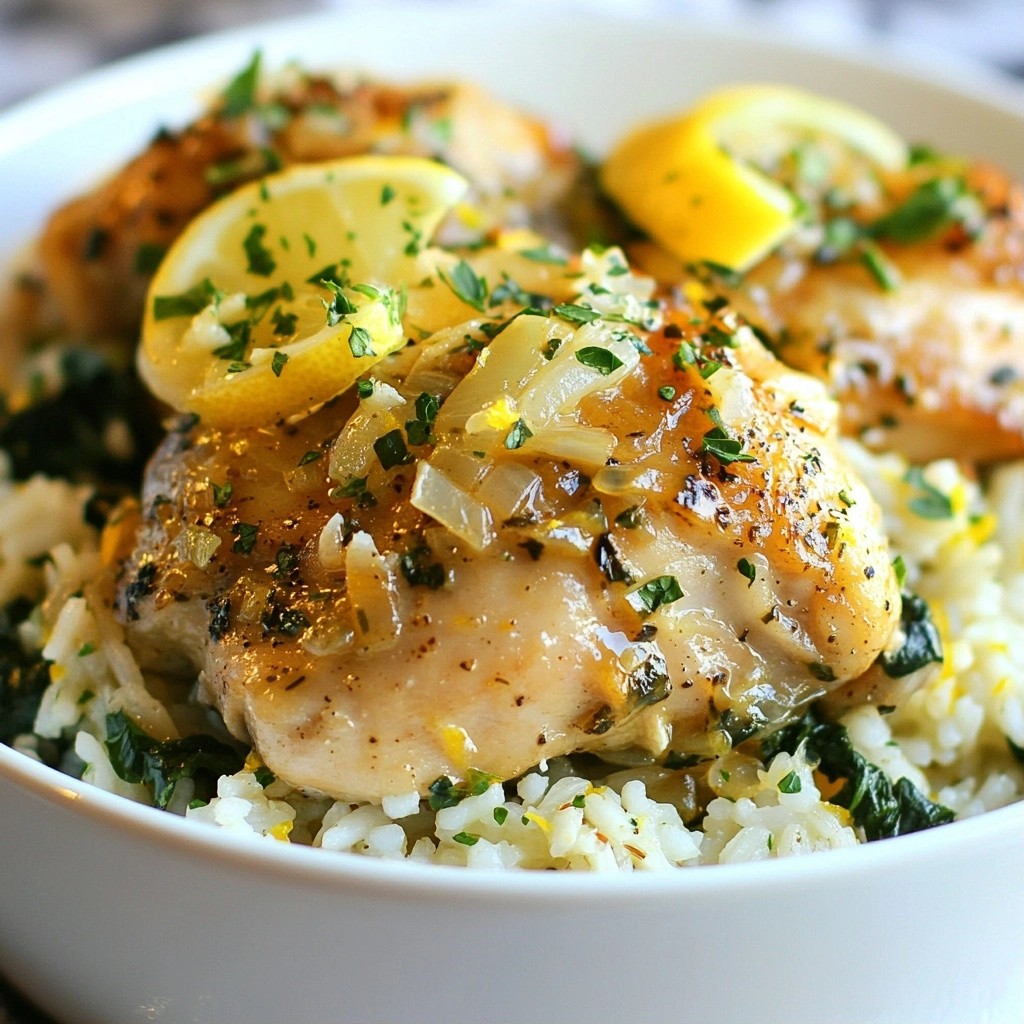 Crockpot Savory Garlic Lemon Chicken and Rice Delight