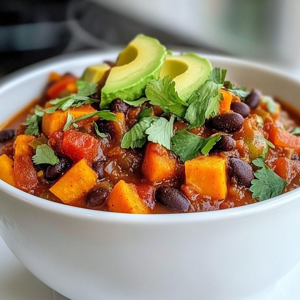 Vegan Sweet Potato Black Bean Chili Flavorful Delight