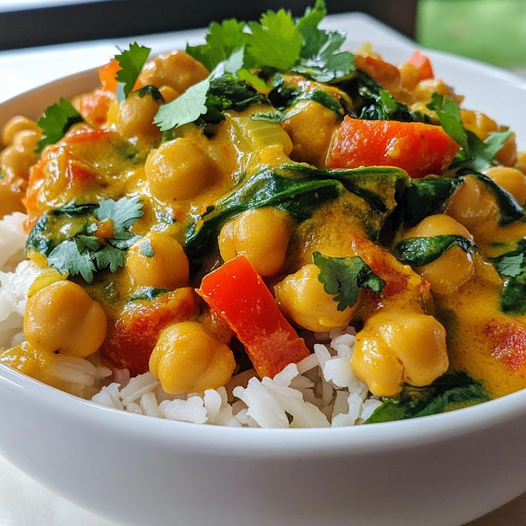 Vegan Coconut Curry Chickpeas Simple Dinner Delight