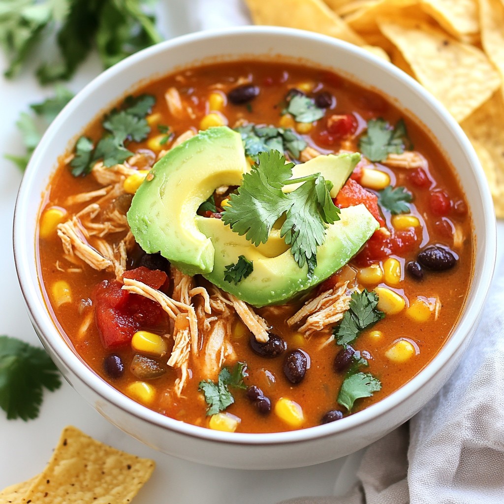 Savory Slow Cooker Chicken Enchilada Soup Recipe