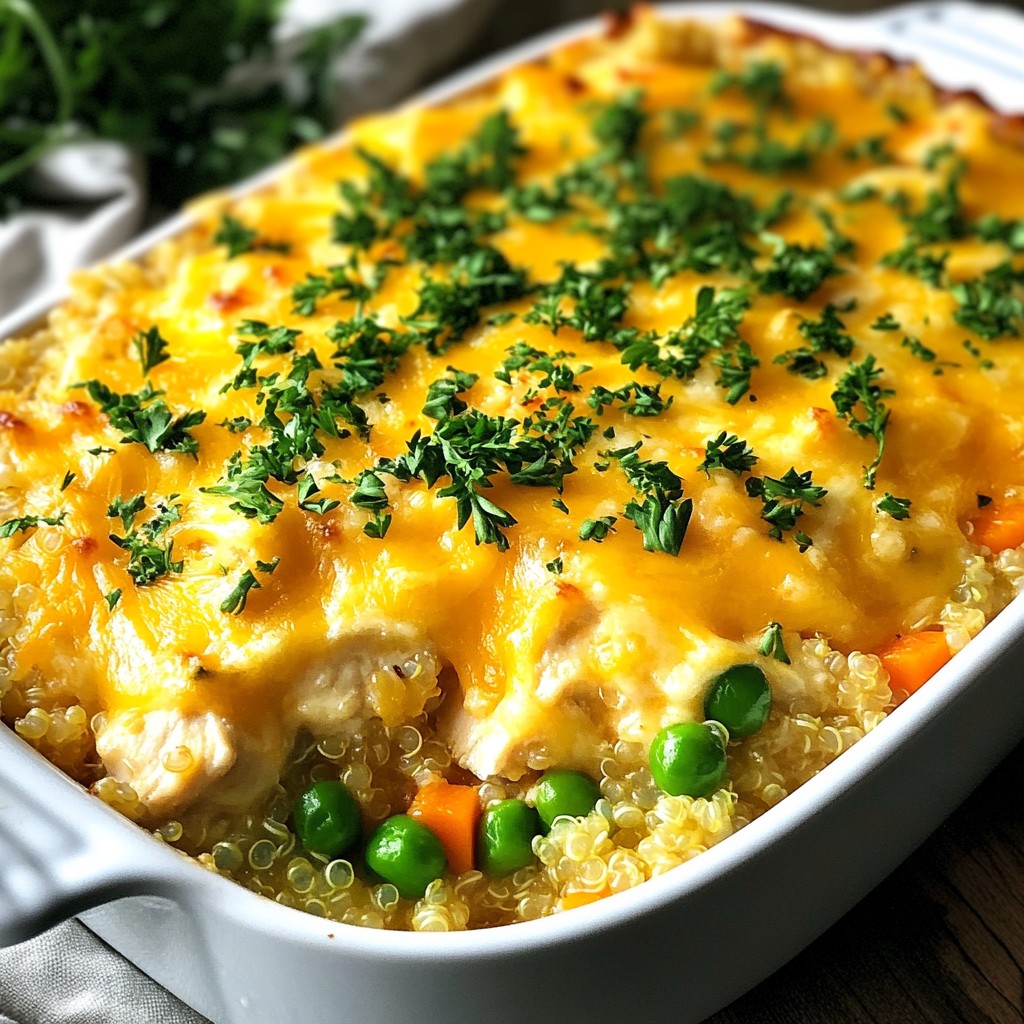 Set and Forget Cheesy Chicken Quinoa Bake Delight
