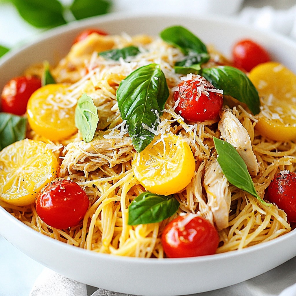 Zesty Crockpot Lemon Basil Chicken Pasta Delight